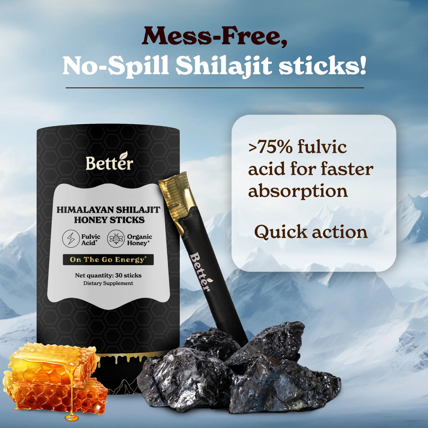 GOLD+ Shilajit Honey Sticks