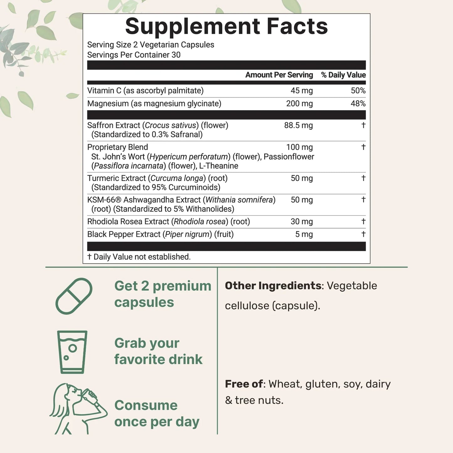 Saffron+ Advanced Supplements, 60 Veggie Capsules