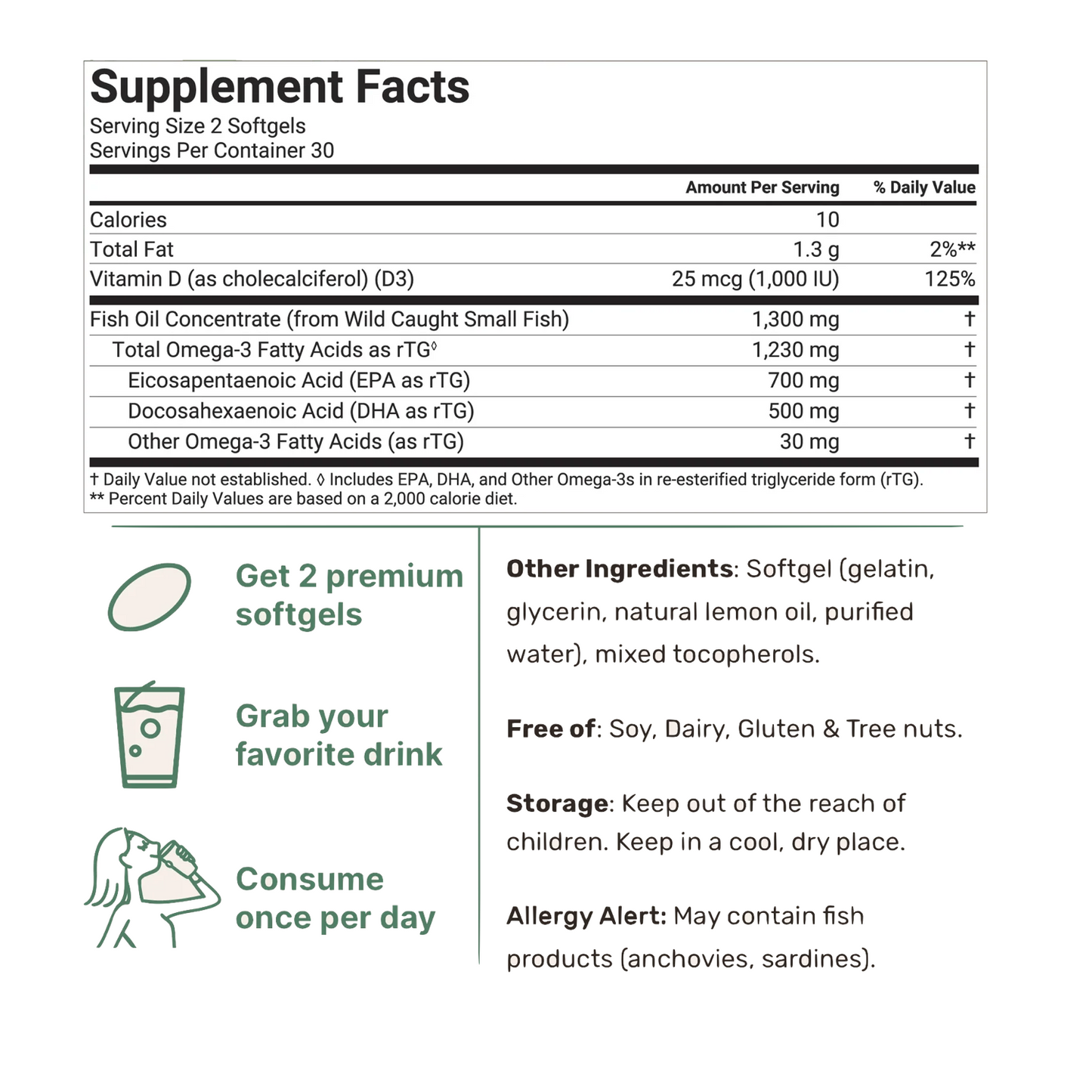 Pure Ingredients Supreme Omega-3 — High-Potency Fish Oil with Ultra EPA & DHA, Burpless Formula