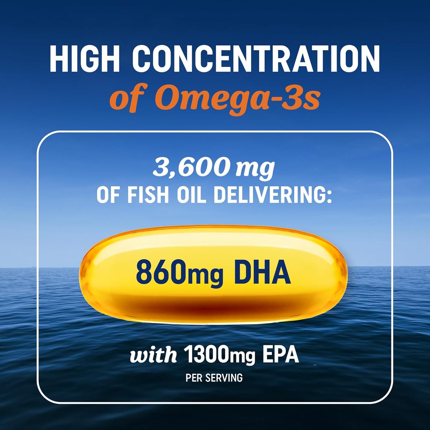 Pure Ingredients Supreme Omega-3 — High-Potency Fish Oil with Ultra EPA &amp; DHA, Burpless Formula