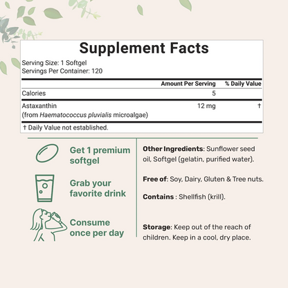 Pure Ingredients – Astaxanthin 12mg