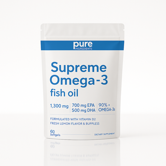 Pure Ingredients Supreme Omega-3 — High-Potency Fish Oil with Ultra EPA &amp; DHA, Burpless Formula