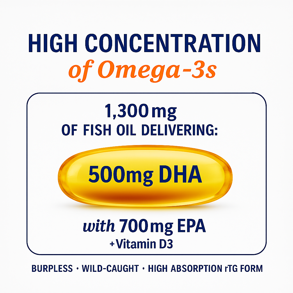 Pure Ingredients Supreme Omega-3 — High-Potency Fish Oil with Ultra EPA &amp; DHA, Burpless Formula