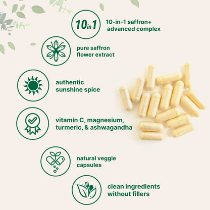 Saffron+ Advanced Supplements, 60 Veggie Capsules